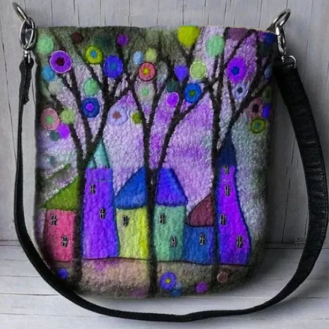Christmas print crossbody bag Purple - Shop at LoveMi