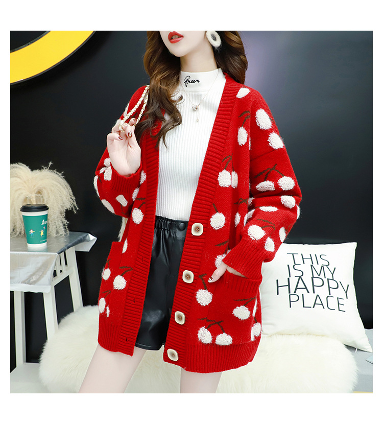Women's sweet loose sweater coat