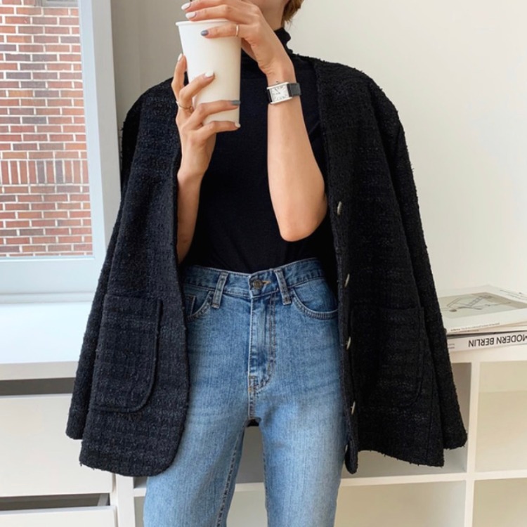 Single-breasted small fragrance jacket