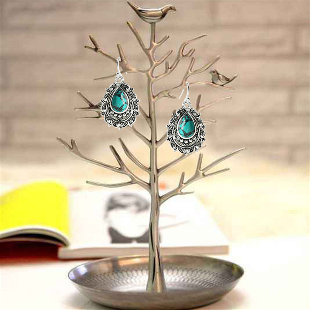 Turquoise Dripping Pear Shaped Earrings