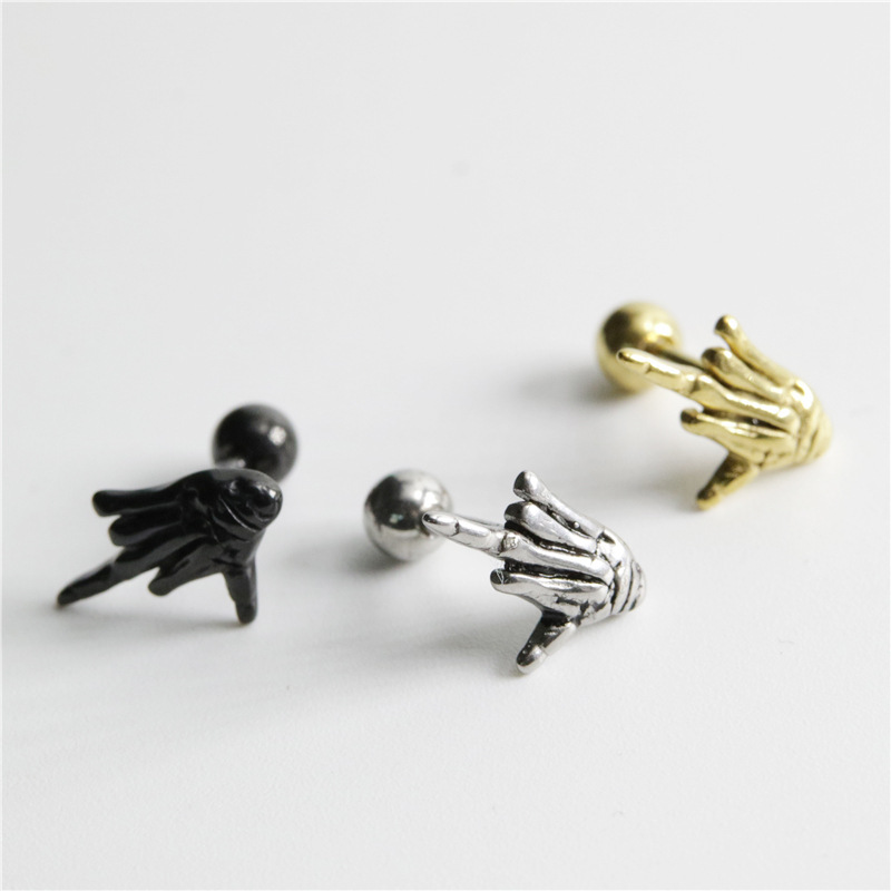 Titanium steel finger earrings