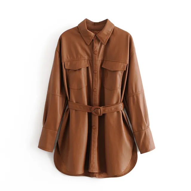All match women's leather clothing Brown - Shop at LoveMi