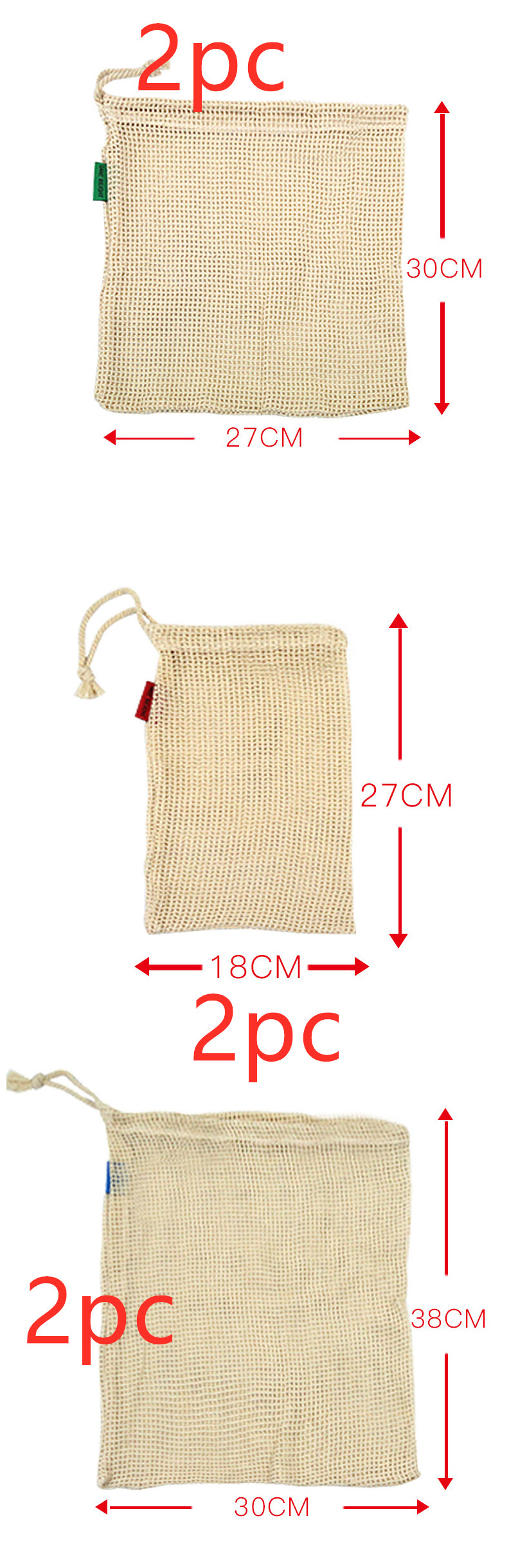 Cotton fruit and vegetable storage bag