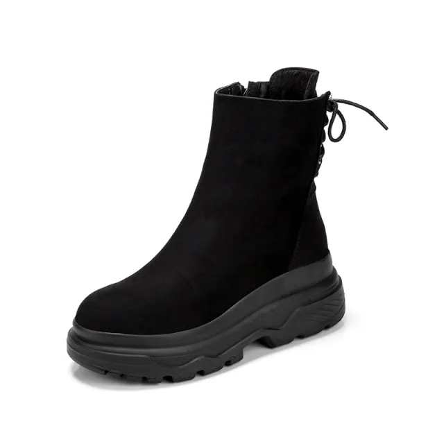 Platform rear lace up Martin boots Black - Shop at LoveMi