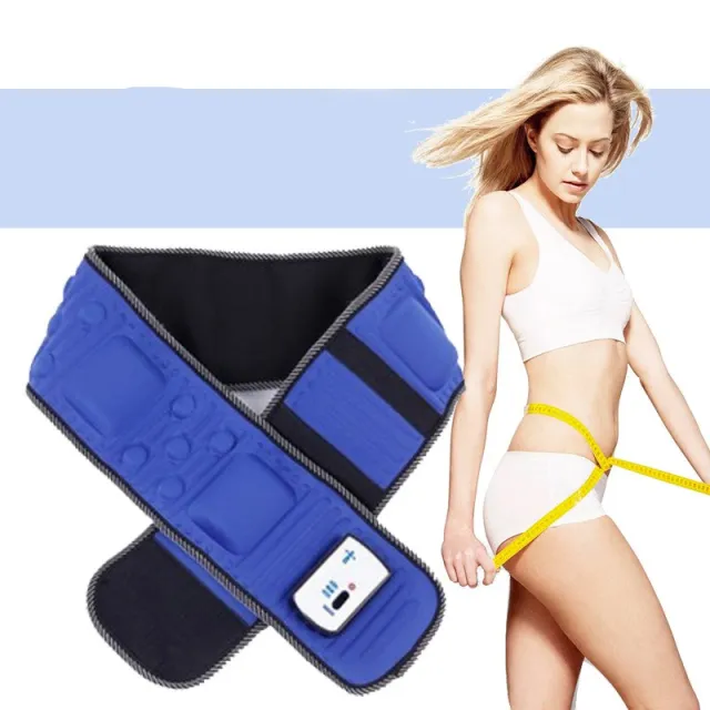 Health Care Vibration Body Massager Back X5 Waist Slimming Sauna Massage Belt With 5 Motors Weight Loss Heating Function Blue Eu - Shop at LoveMi