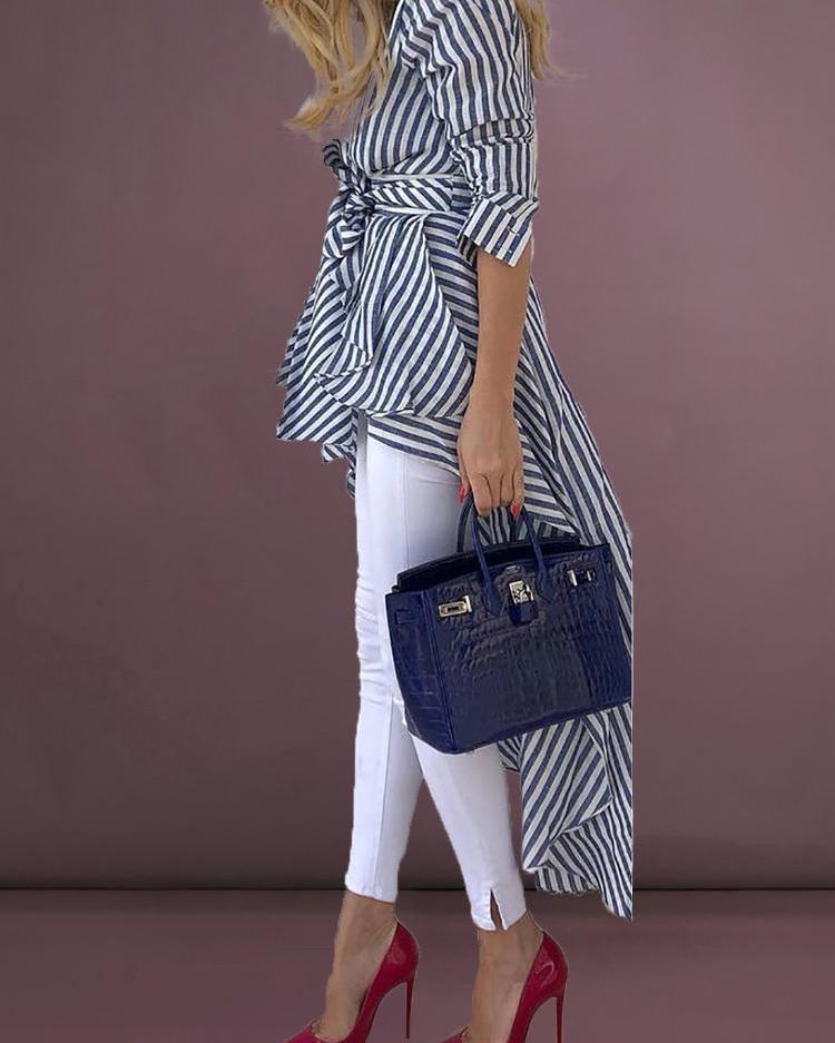 V-neck irregular shirt