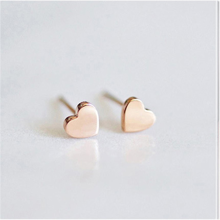 Brushed Silver Square Time Gem Stud Earrings