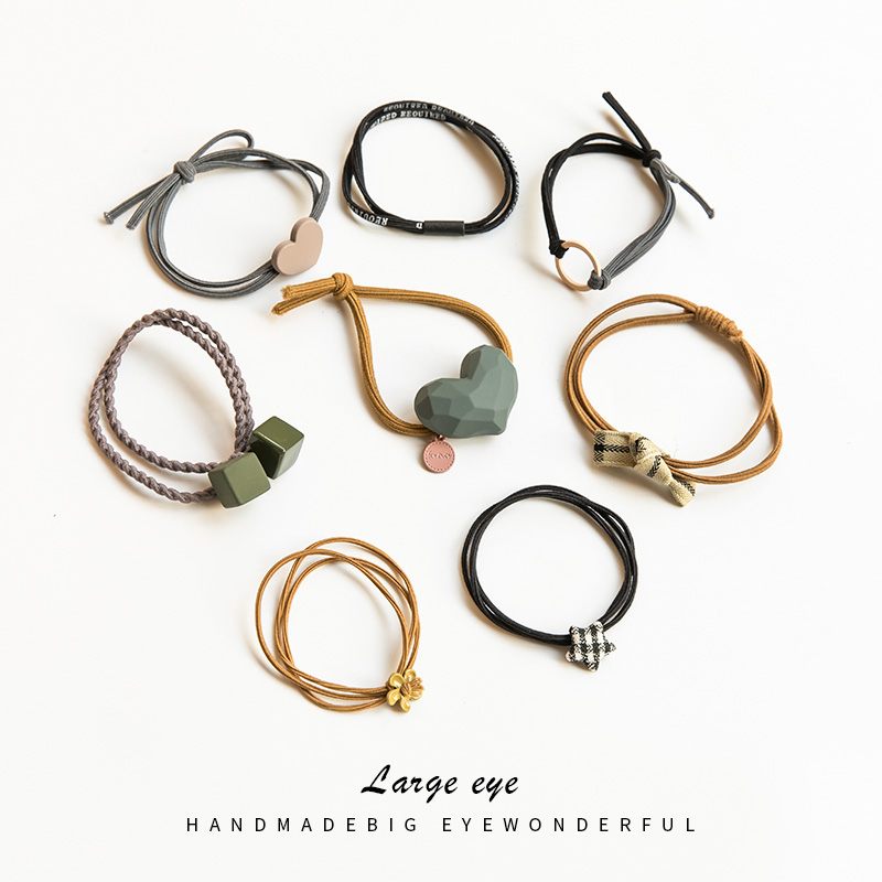 Simple hair rope Sen tie hair tie high elasticity hair band 6Style - Shop at LoveMi