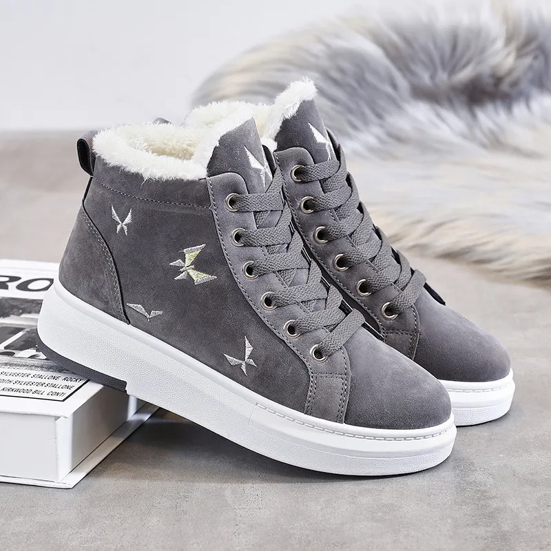 Winter plus velvet sneakers - Grey