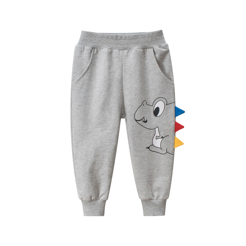 Children's pants wholesale boys sweatpants dinosaur in Grey