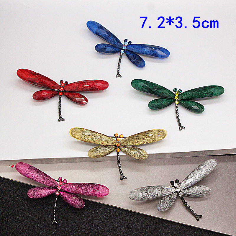 Big dragonfly corsage brooch silk scarf buckle