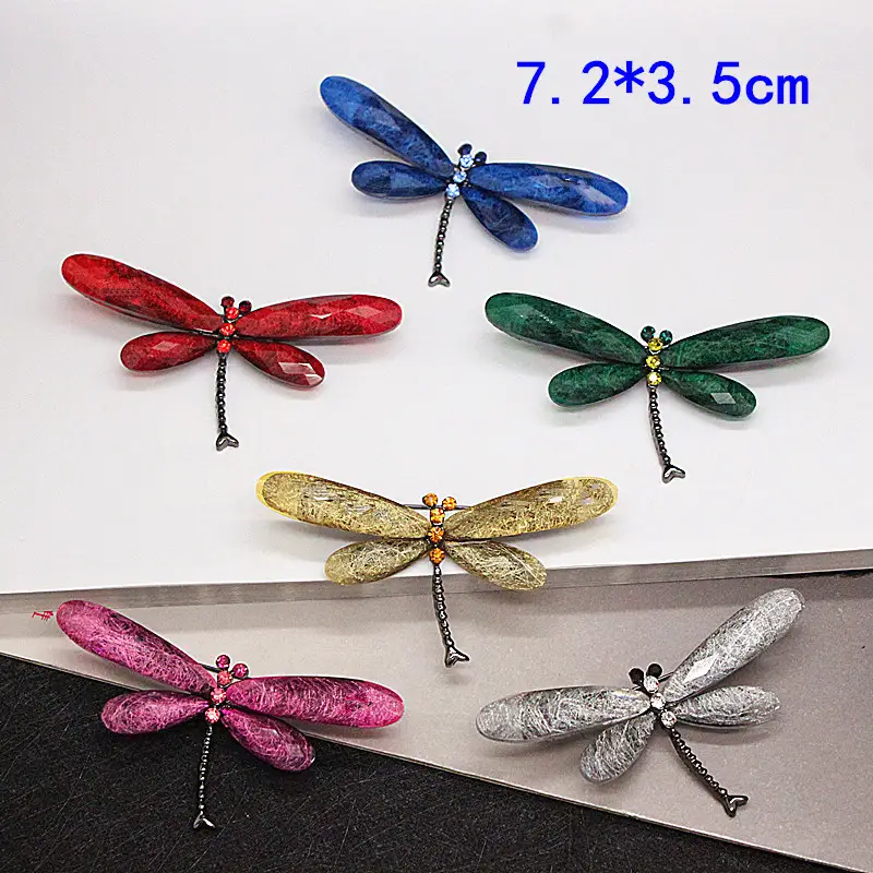 Big dragonfly corsage brooch silk scarf buckle