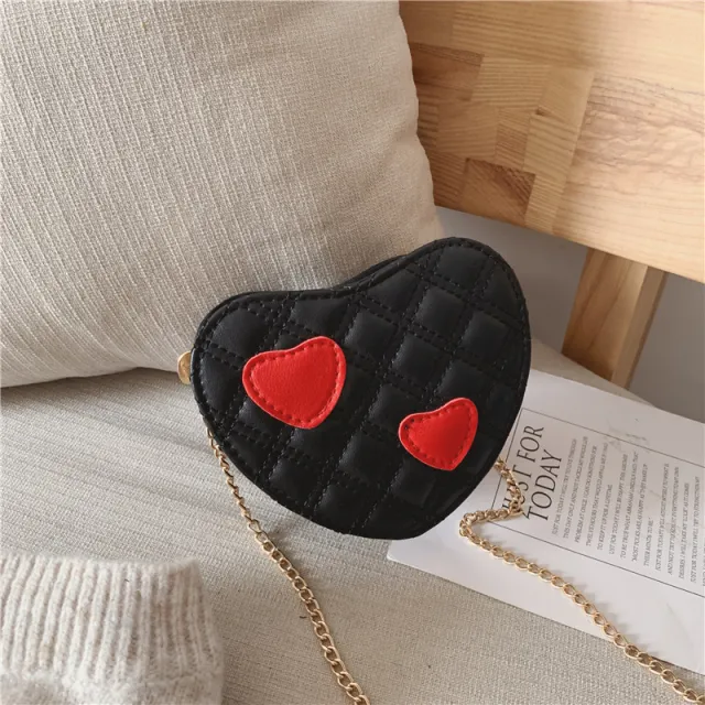One shoulder crossbody bag for children with hearts Black - Shop at LoveMi