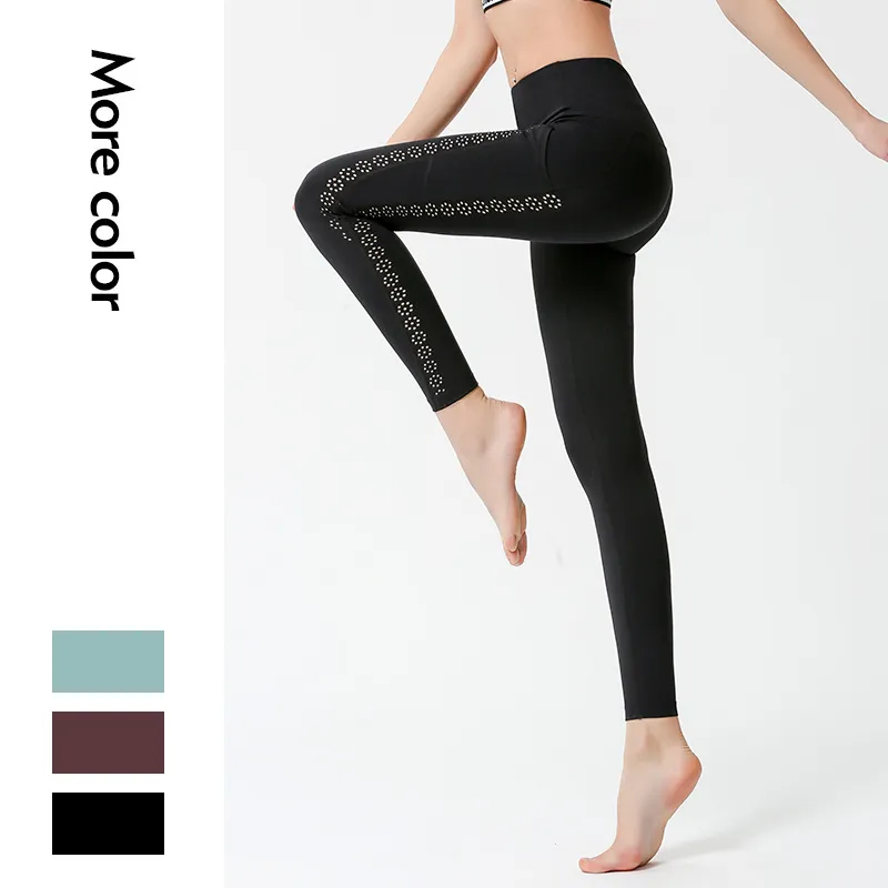 Sports nude high waist hip pants - Black