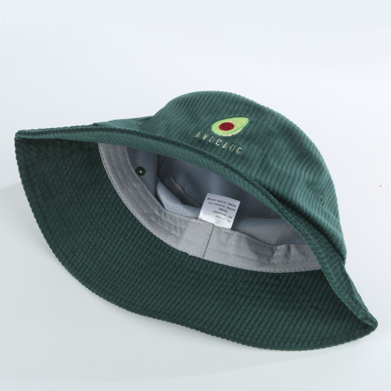 Avocado embroidered corduroy cap