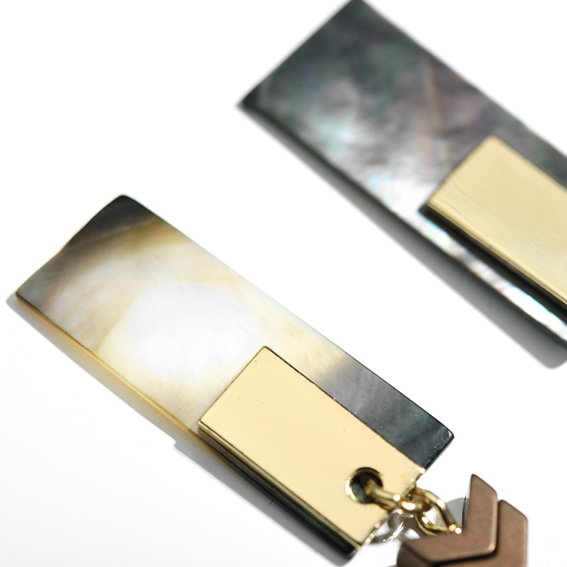 Geometric shell earrings