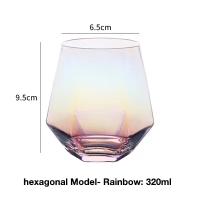 Clear glass cup whiskey glass Colorful 320Ml - Shop at LoveMi
