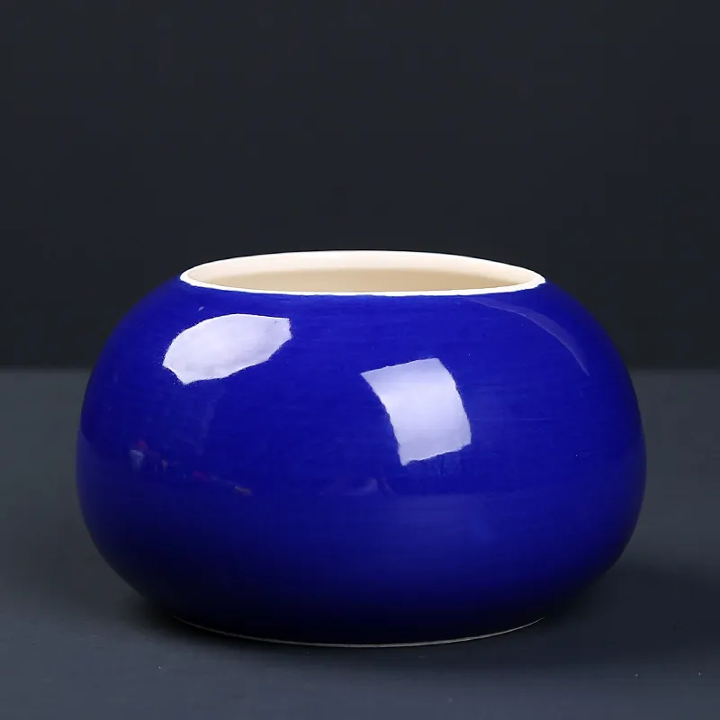 Geyao ceramic copper money grass hydroponics - Blue