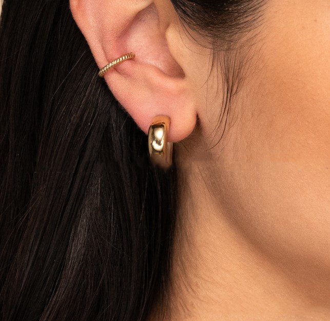 French ins C shaped stainless steel earrings