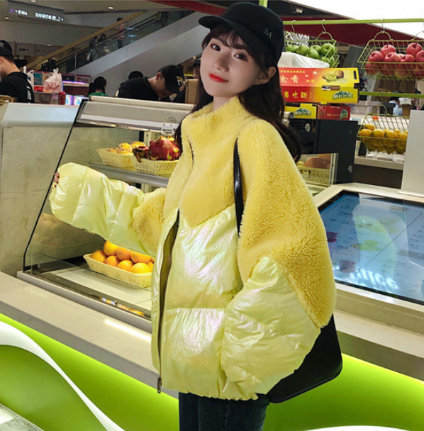 GIGANTIC PUFF FAUX FUR JACKET Yellow - Shop at LoveMi