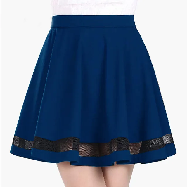 High waist pleated skirt A line skirt Blue - Shop at LoveMi