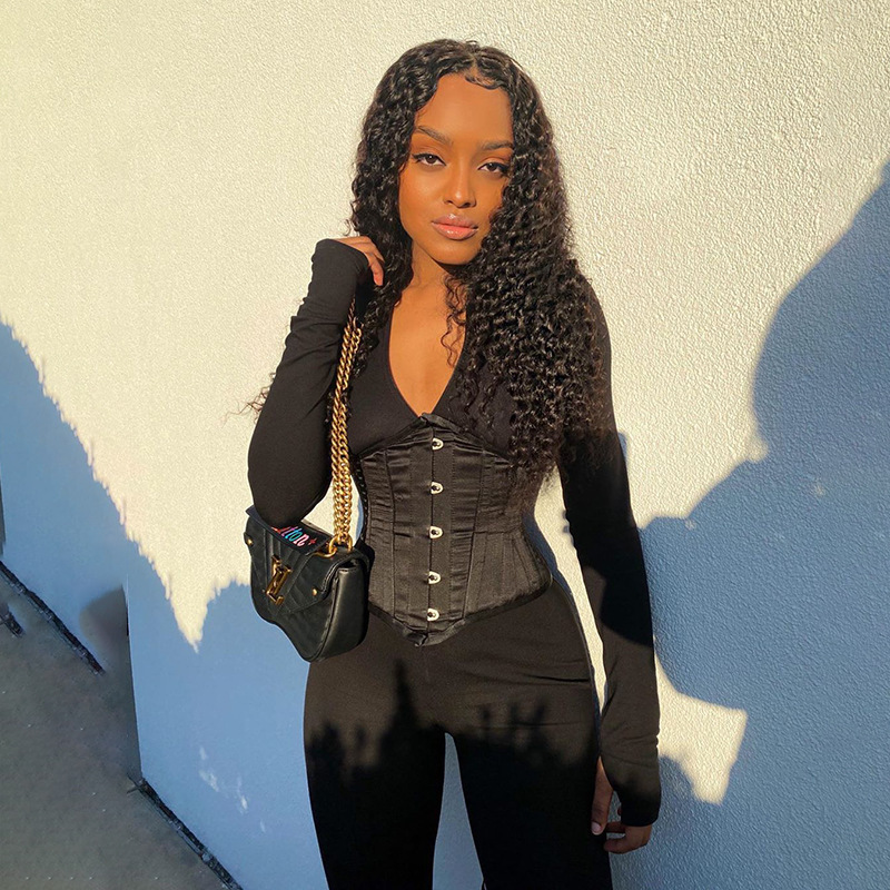 Women's casual fashion slimming sports BODYSUIT Black - Shop at LoveMi