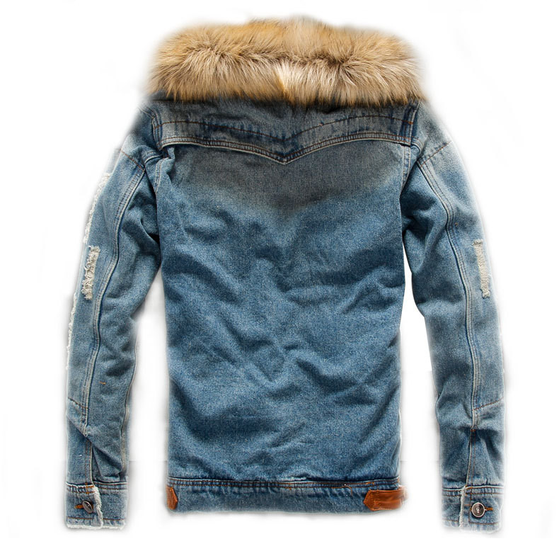 Plush padded denim jacket