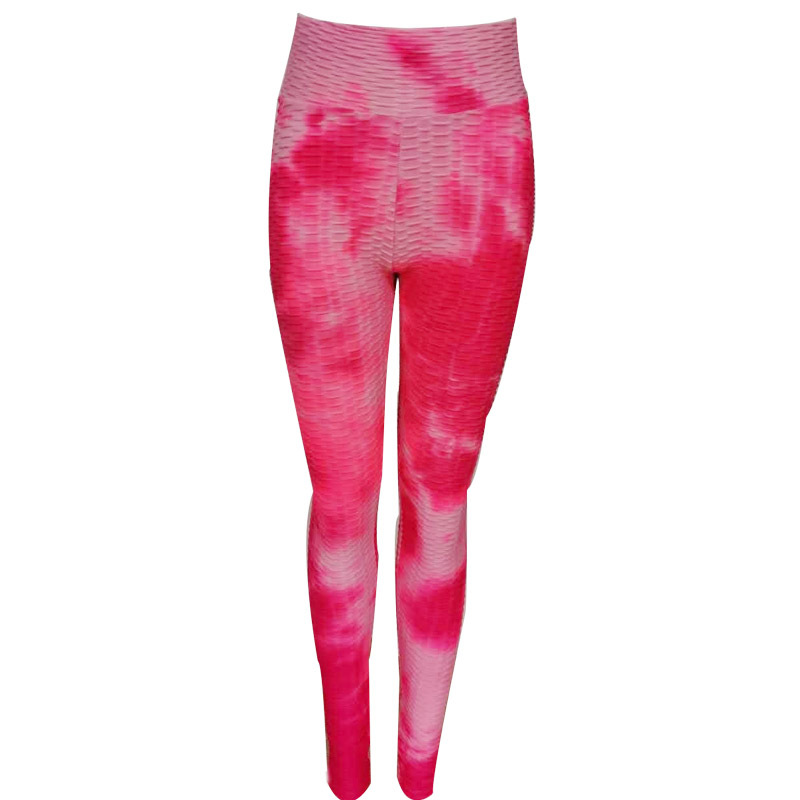 Tie dye jacquard hip yoga leggings Red - Shop at LoveMi