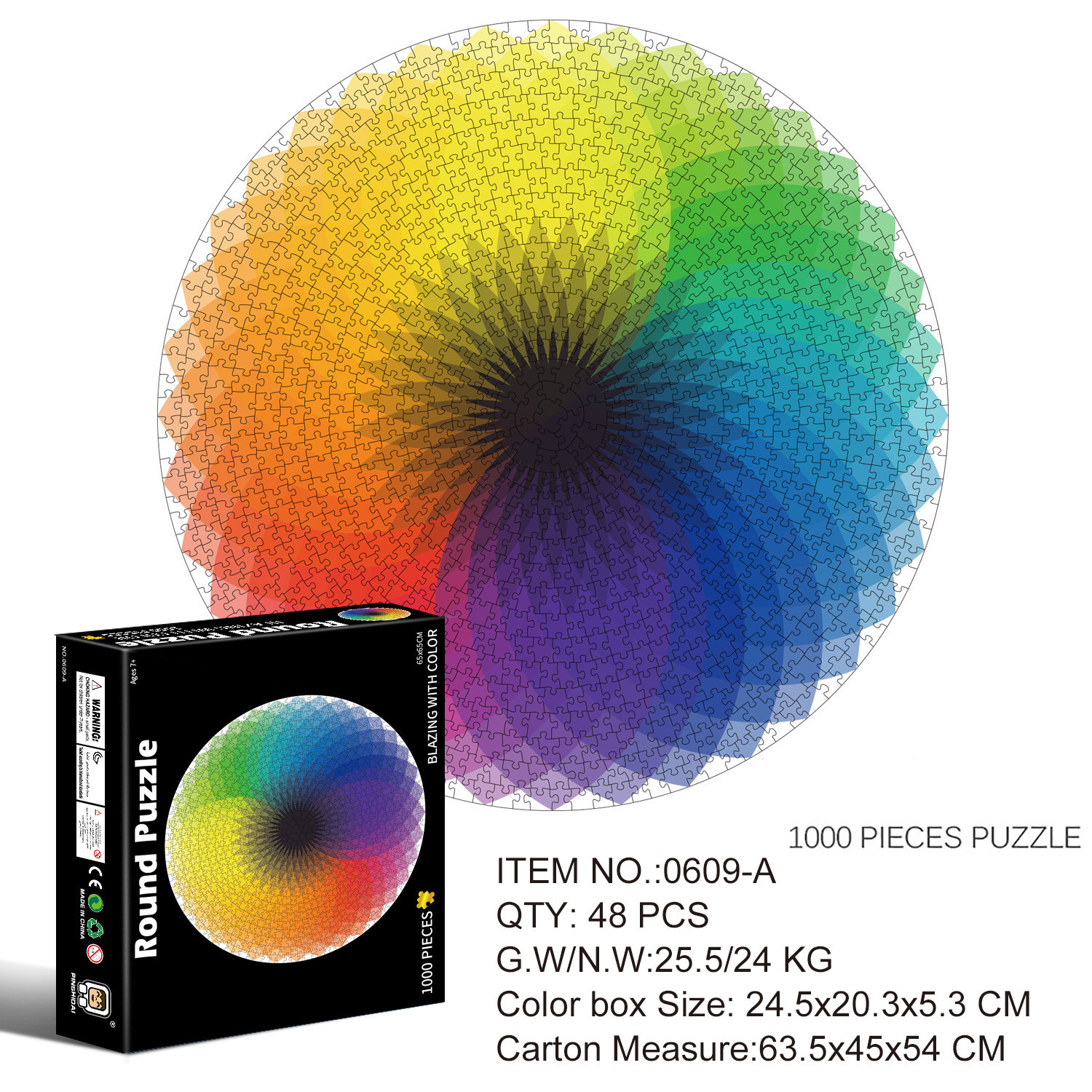 Rainbow decompression circular puzzle