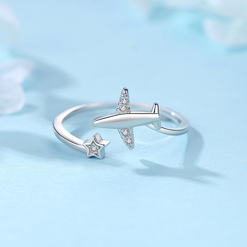 Sterling silver airplane ring