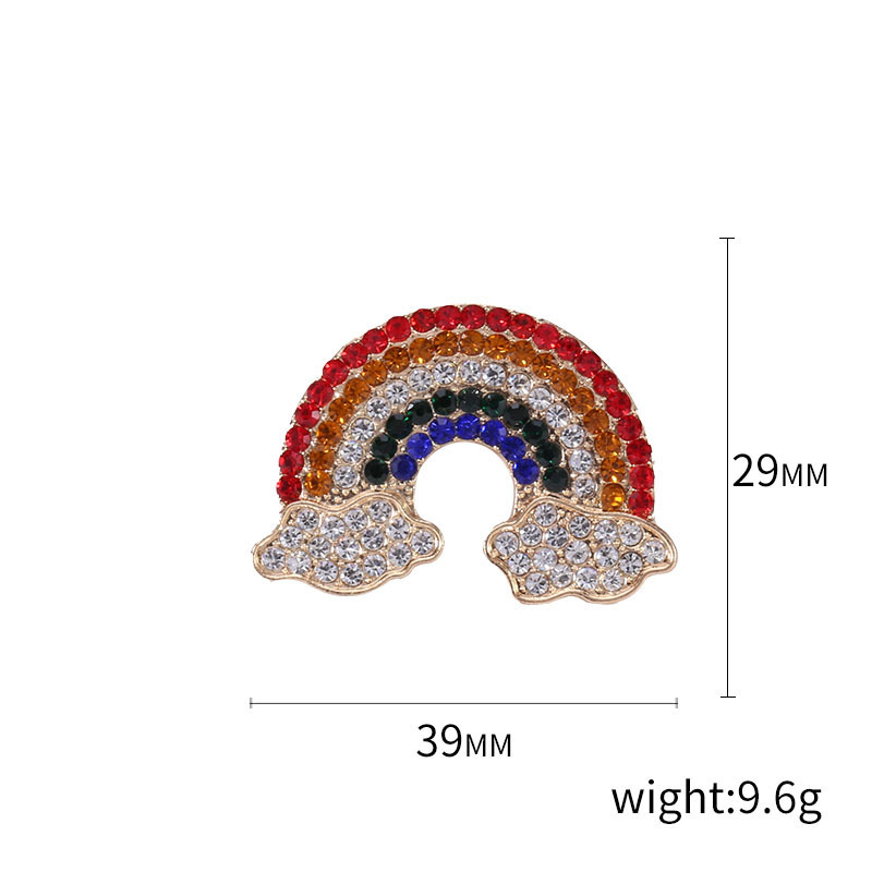 Korean creative alloy oil drop diamond rainbow Brooch