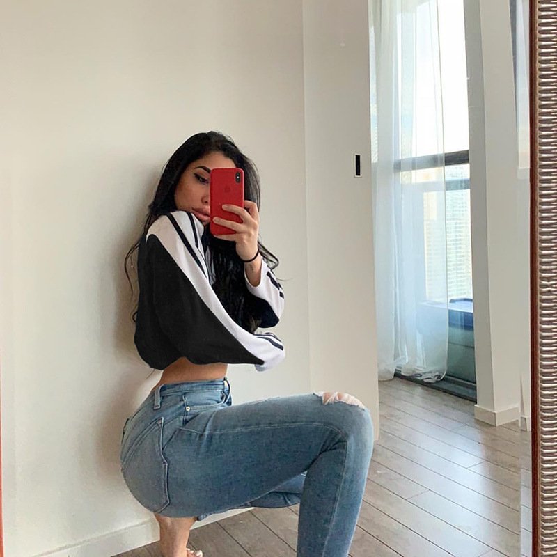 Alphabet Embroidered Colorblock Zip Casual Set