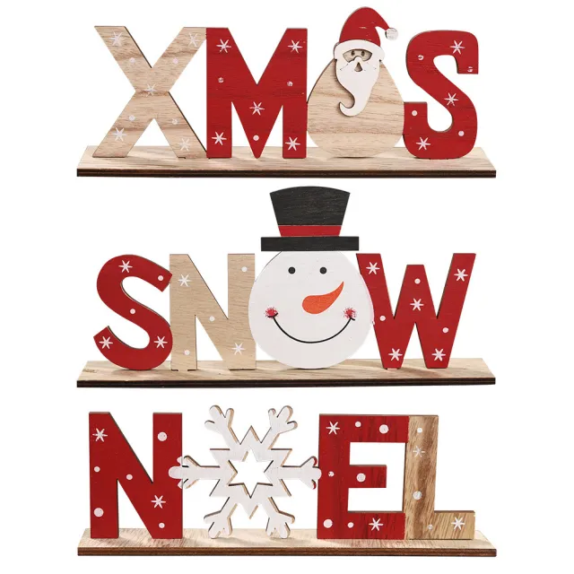 Wooden letter ornaments 3Pcs Set - Shop at LoveMi
