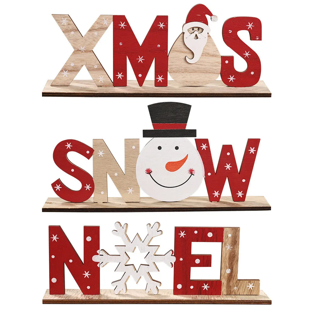 Wooden letter ornaments - 3Pcs Set