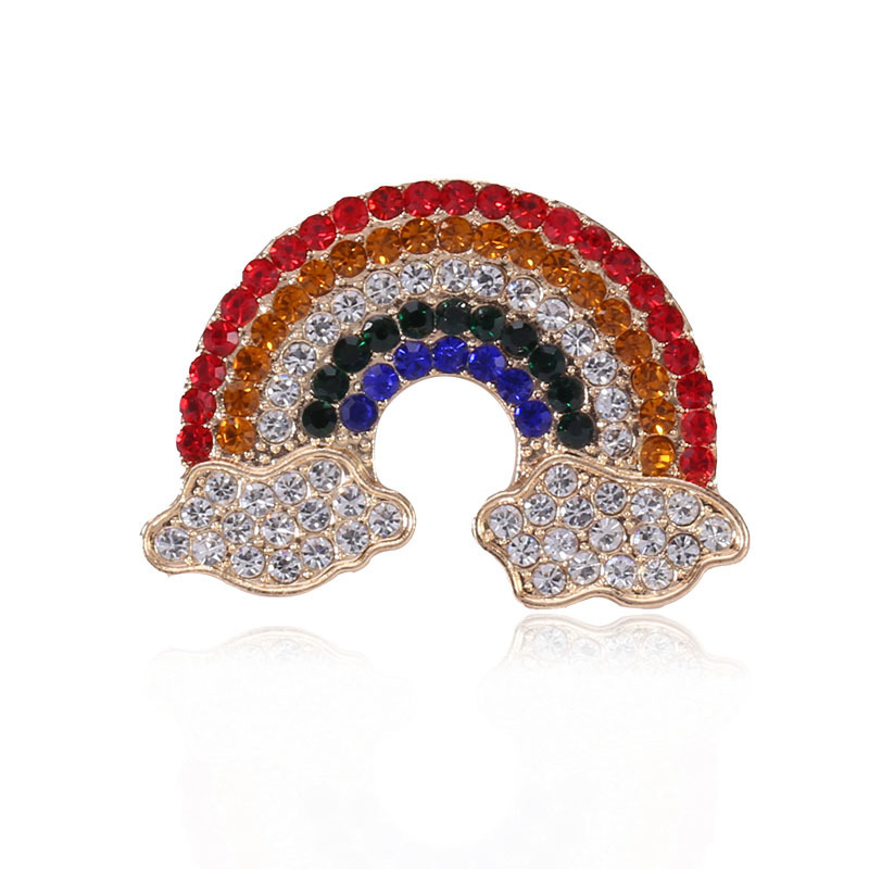 Alloy Rainbow Oil Drop Brooch, picture 4 of 4