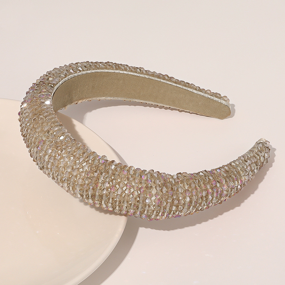 Sponge wide brim handmade headband Champagne - Shop at LoveMi