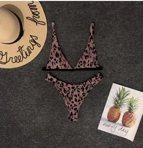 European and American hot style sexy bikini sexy leopard swimwear
