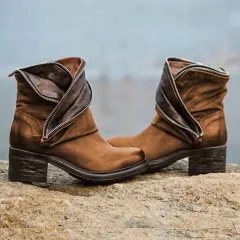 European and American women's fashionable short boots - Brown - View 1