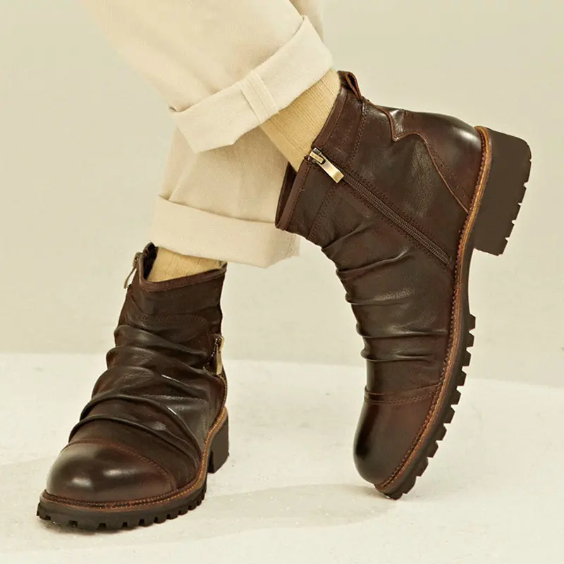 Cowboy Boots Leather High Top Martin