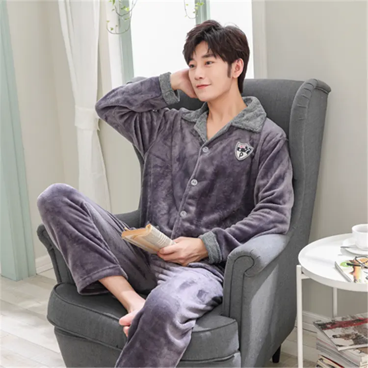Men's Warm Casual Plus Size Flannel Homewear