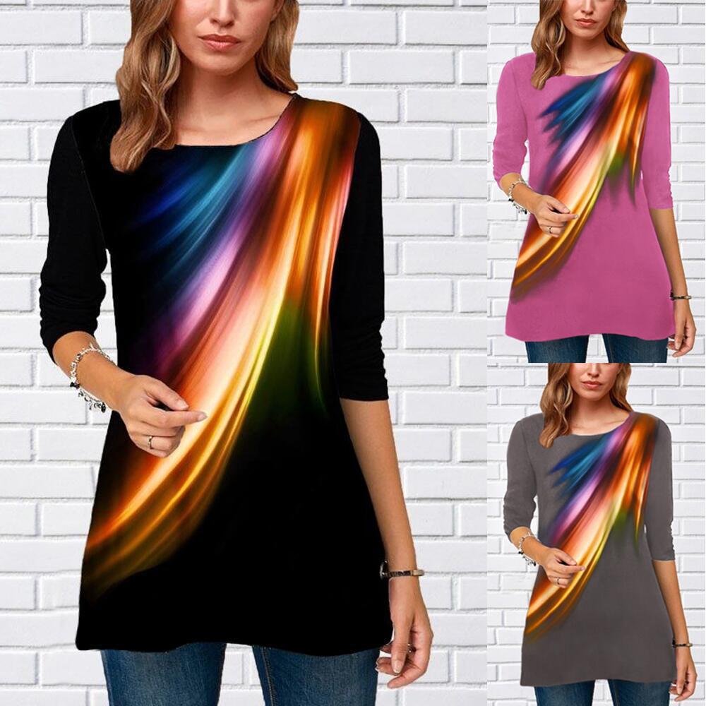 Ladies round neck print top