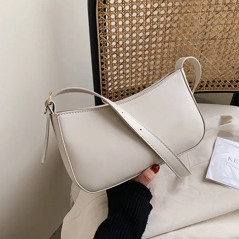 One shoulder underarm handbag - White