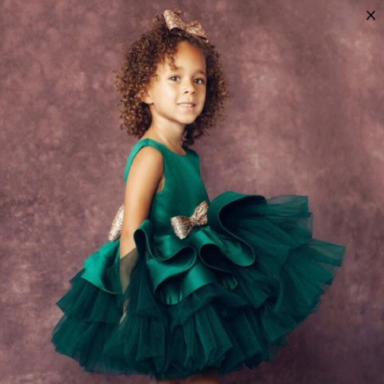 V-back bow net fluffy skirt