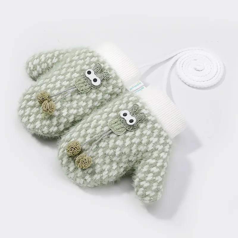 Children's Warm Knitted Gloves Winter Outdoor Windproof and Velvet