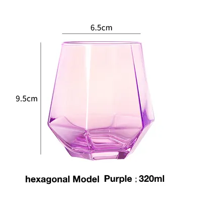Clear glass cup whiskey glass Lavender Purple 320Ml - Shop at LoveMi