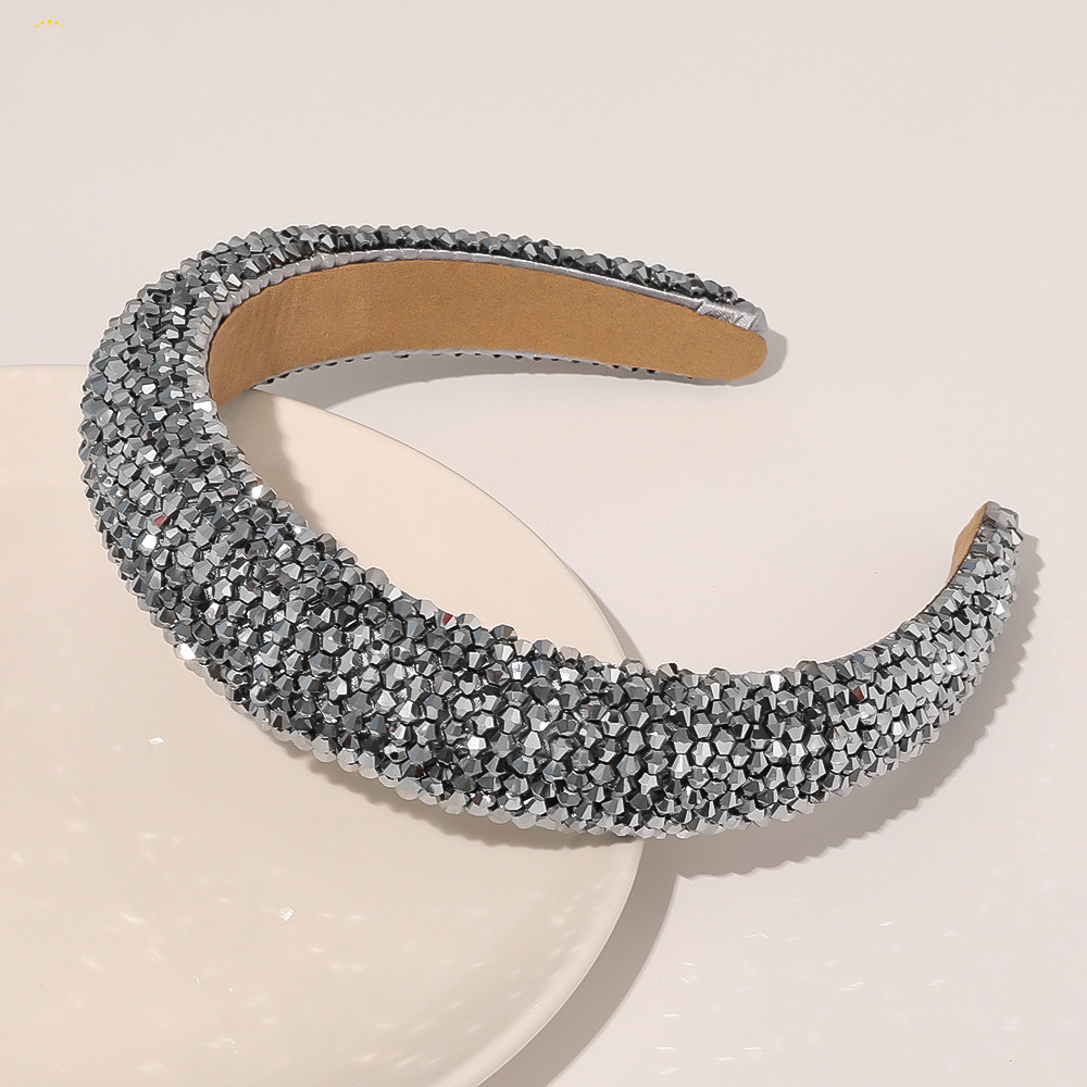 Sponge wide brim handmade headband Silver Gray - Shop at LoveMi