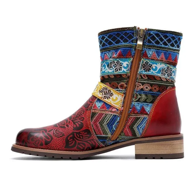 Belt buckle Martin boots women round toe mid tube boots Color 38 - Shop at LoveMi