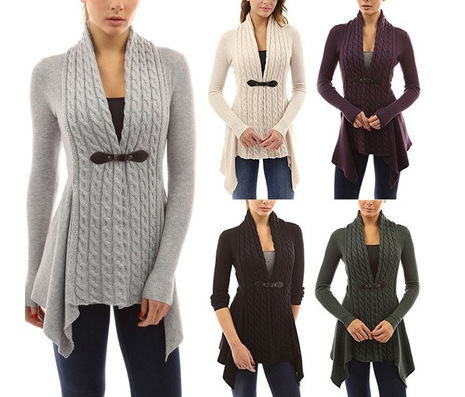 Lace-up V-neck long-sleeved jacket twist cardigan