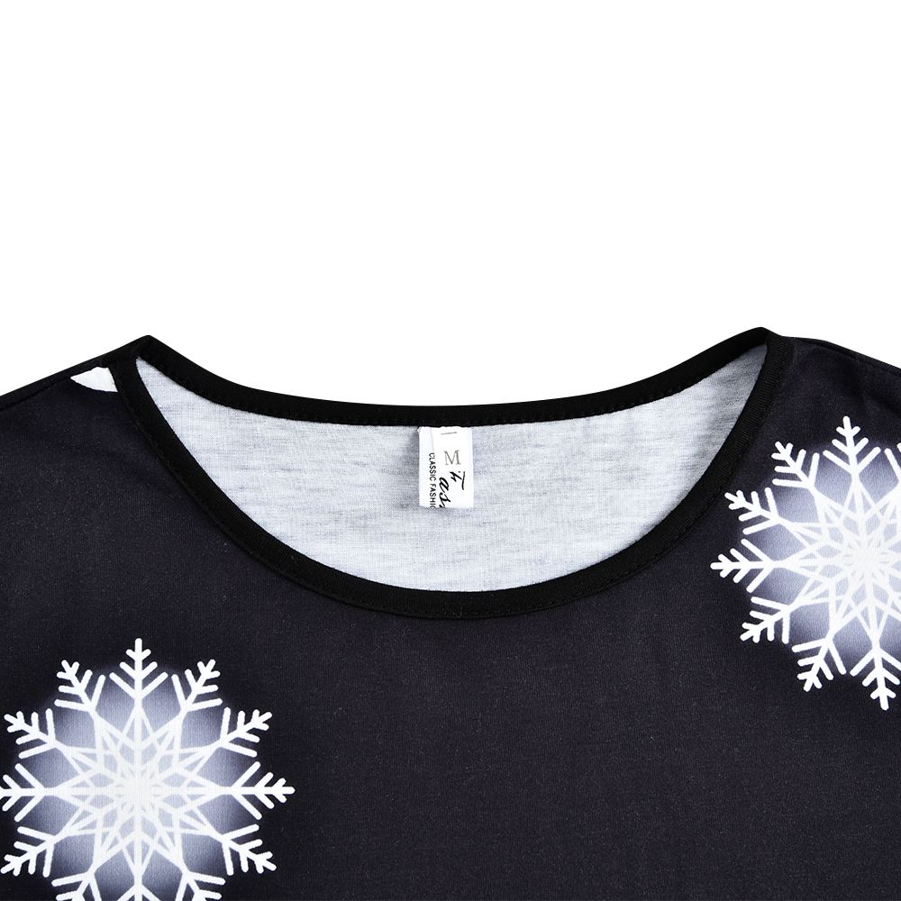 Long sleeve crew neck Christmas print sexy dress