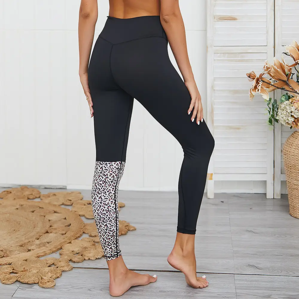 Leopard print yoga suit